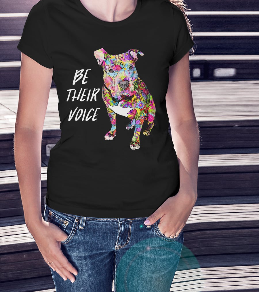 Be Their Voice Pitbull Hippie Peace Love T-Shirt