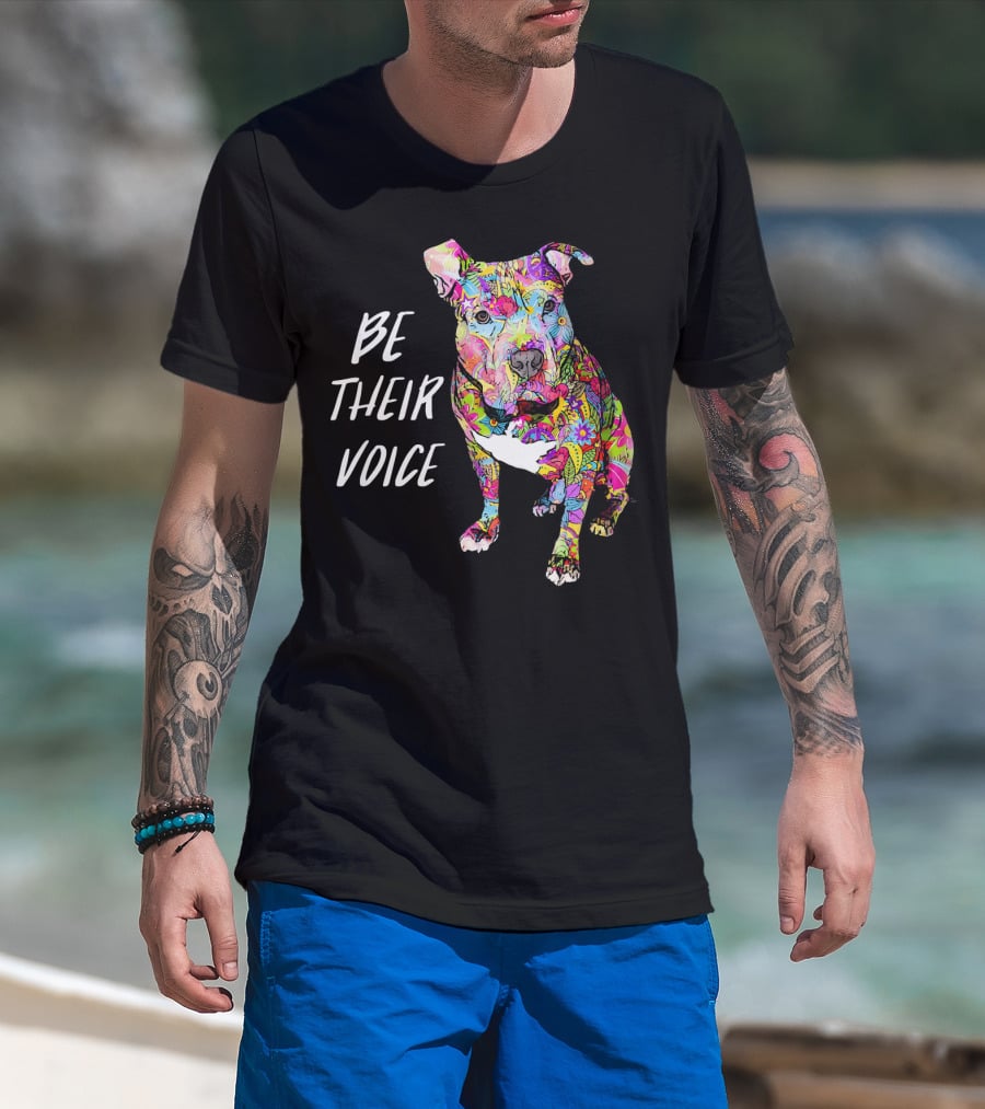 Be Their Voice Pitbull Hippie Peace Love T-Shirt