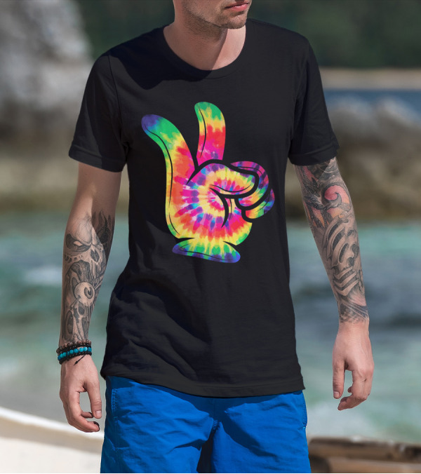 Peace Sign Tie-Dye Hippies Love 60s 70s Colorful T-Shirt
