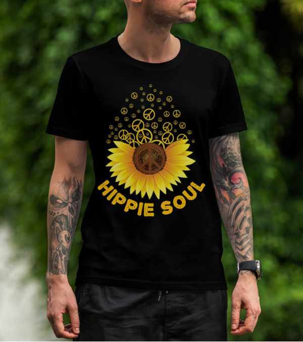 Hippie Soul Sunflower Peace Signs T-Shirt