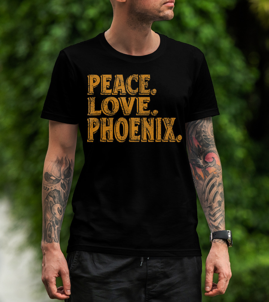 Peace Love Phoenix Retro Vibes Arizona T-Shirt