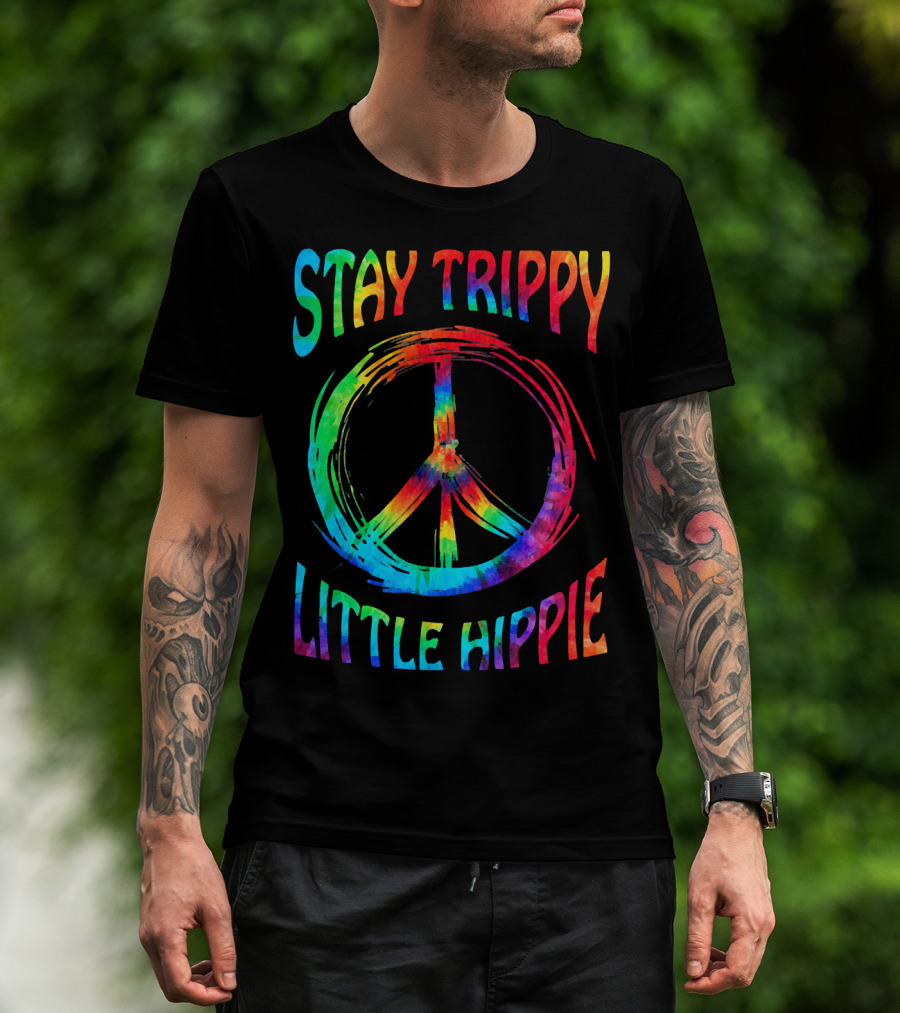 Stay Trippy Little Hippie Peace Day Rainbow Peace T-Shirt