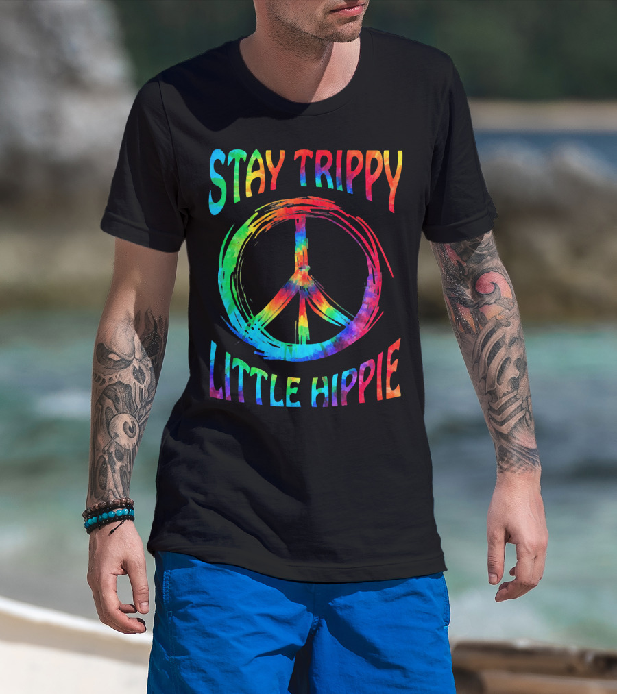 Stay Trippy Little Hippie Peace Day Rainbow Peace T-Shirt