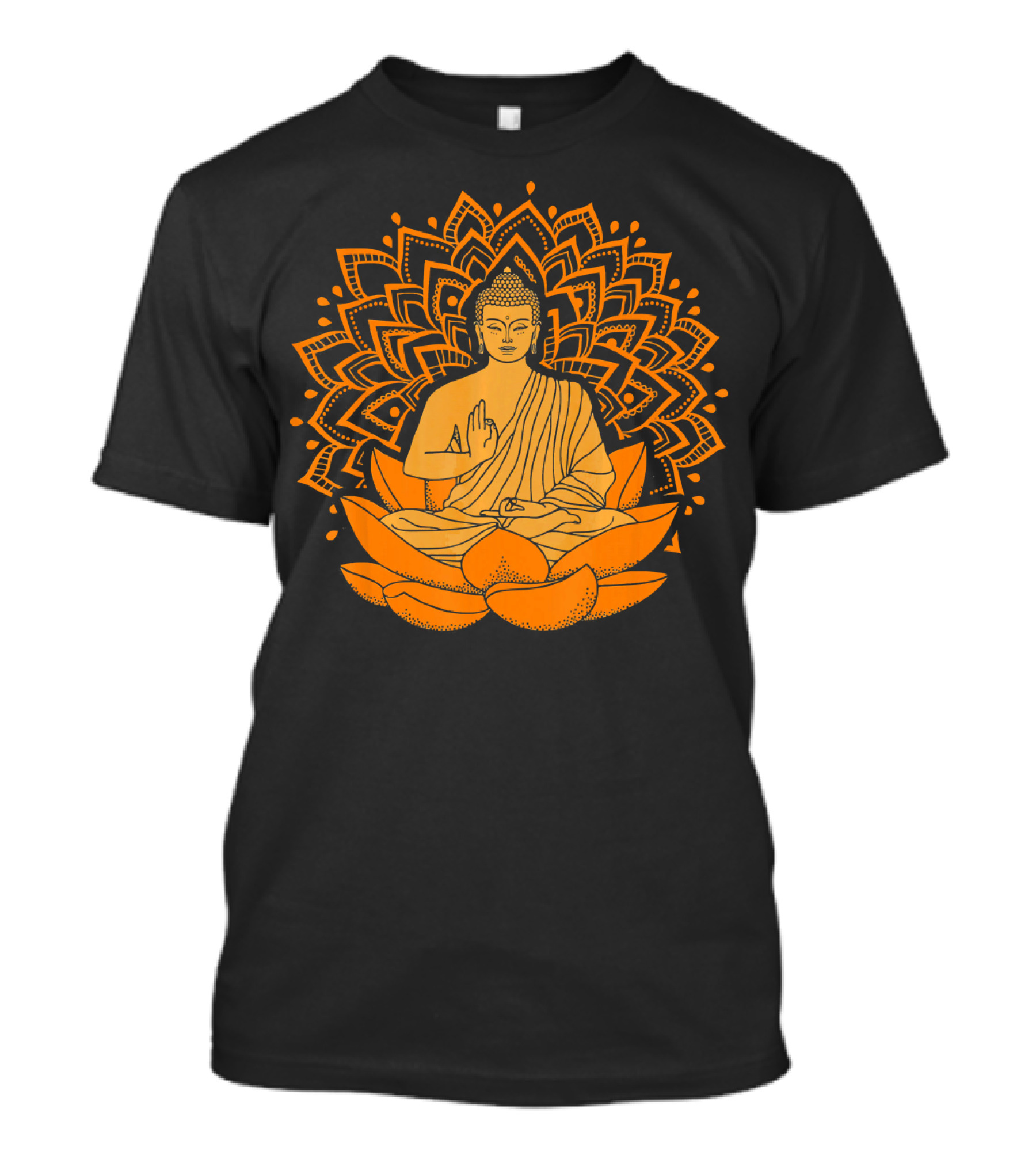Inner Peace Buddha On Lotus Mandala Relax And Let It Go T-Shirt