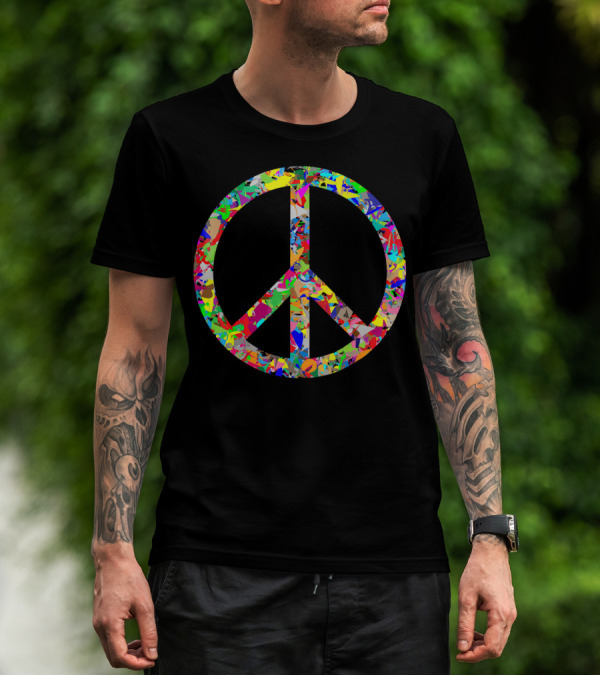 Peace Sign Colorful Multicolor Psychedelic T-Shirt