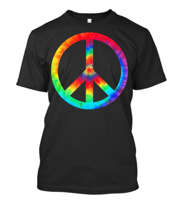 PEACE SIGN Tie Dye Rainbow Hippies T-Shirt
