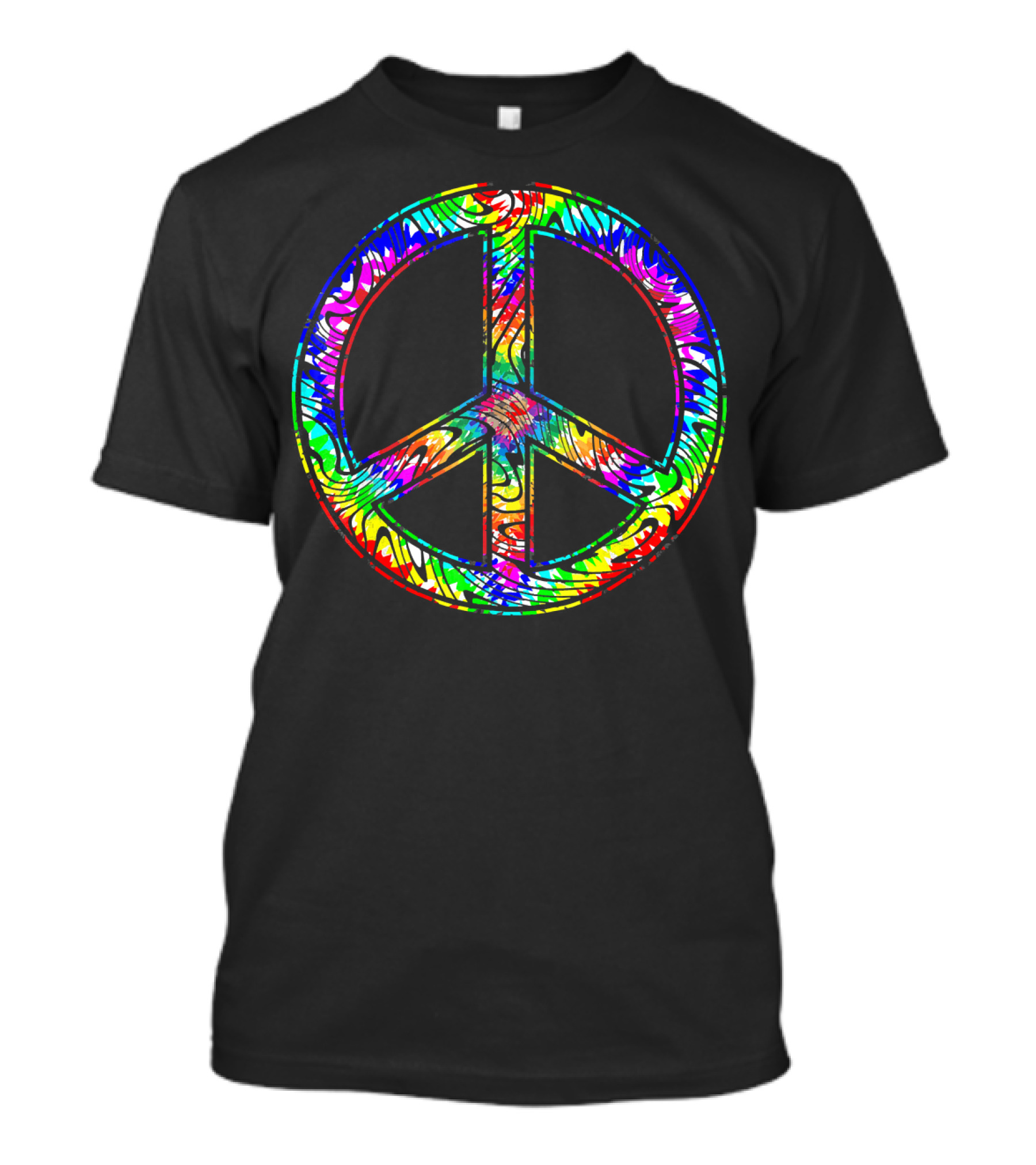 Peace Sign Tie Dye 60s 70s Hippie Rainbow Retro T-Shirt