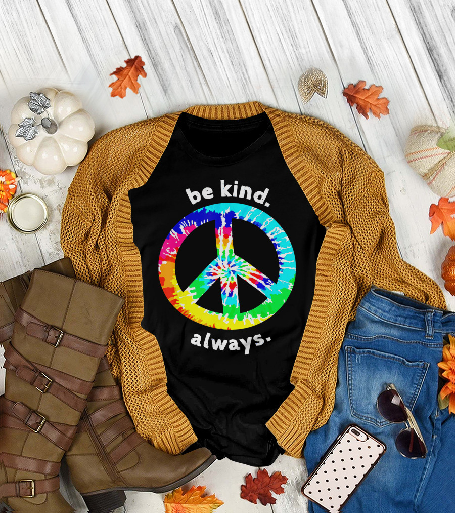 Be Kind Always Tie Dye Peace Sign T-Shirt