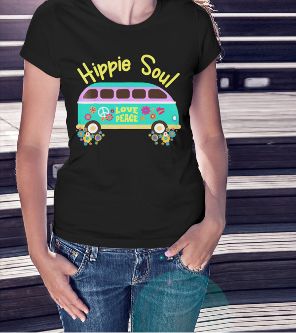 Hippie Soul Love Peace Retro Van T-Shirt