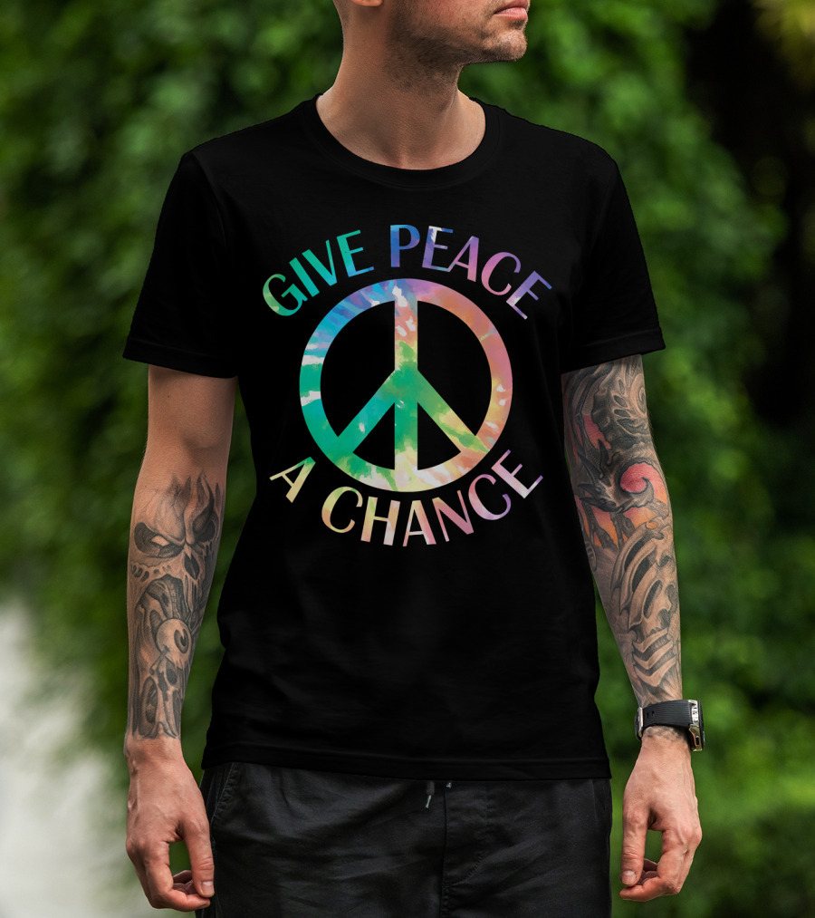 Give Peace A Chance Tie Dye Peace Symbol Iconic T-Shirt