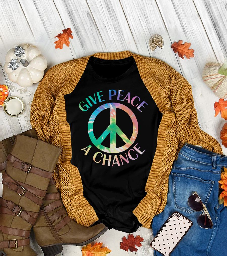 Give Peace a Chance Tie Dye Peace Symbol Iconic T-Shirt