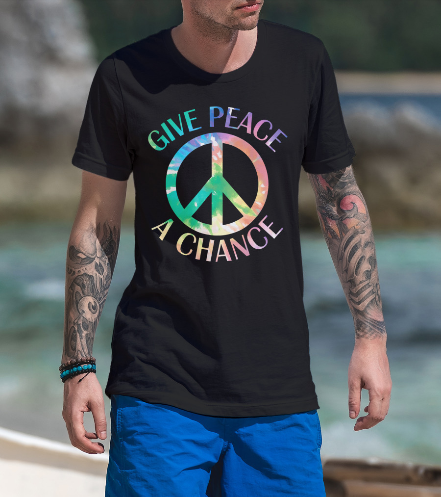Give Peace A Chance Tie Dye Peace Symbol Iconic T-Shirt