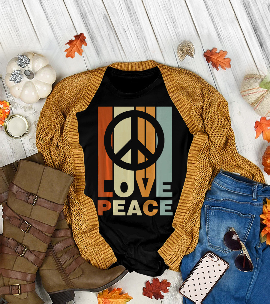 Love Peace Vintage Peace Symbol 70s T-Shirt