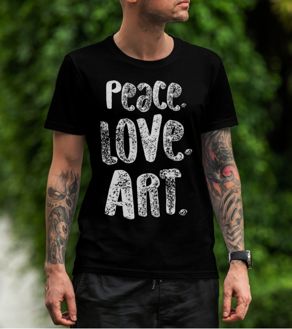 Peace Love Art For Artist Vintage T-Shirt