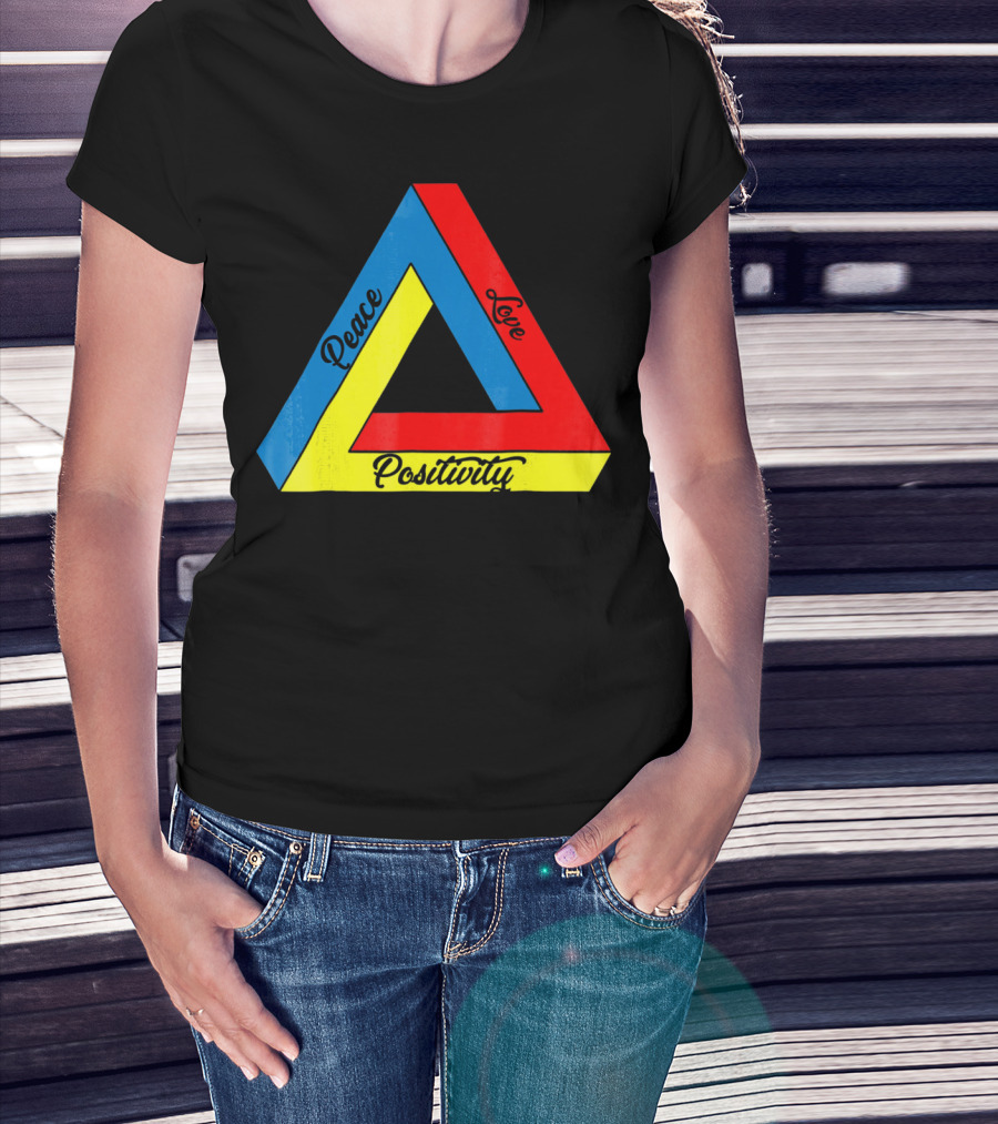 Peace Love Positivity Logic Penrose Triangle T-Shirt