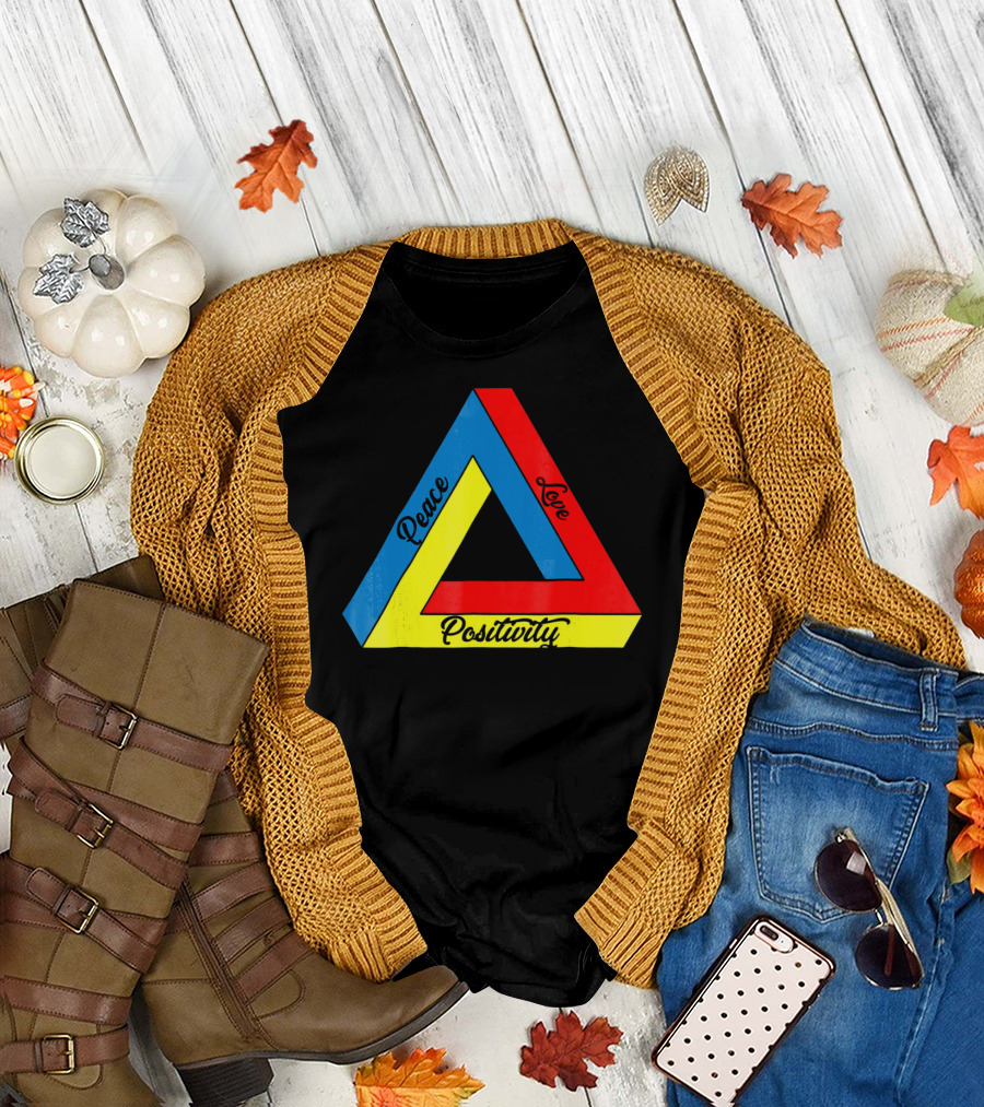 Peace Love Positivity Logic Penrose Triangle T-Shirt
