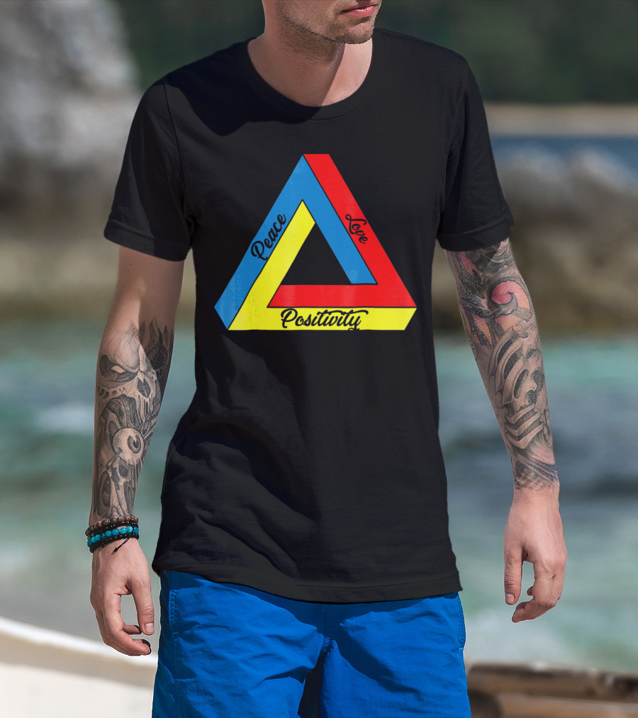 Peace Love Positivity Logic Penrose Triangle T-Shirt