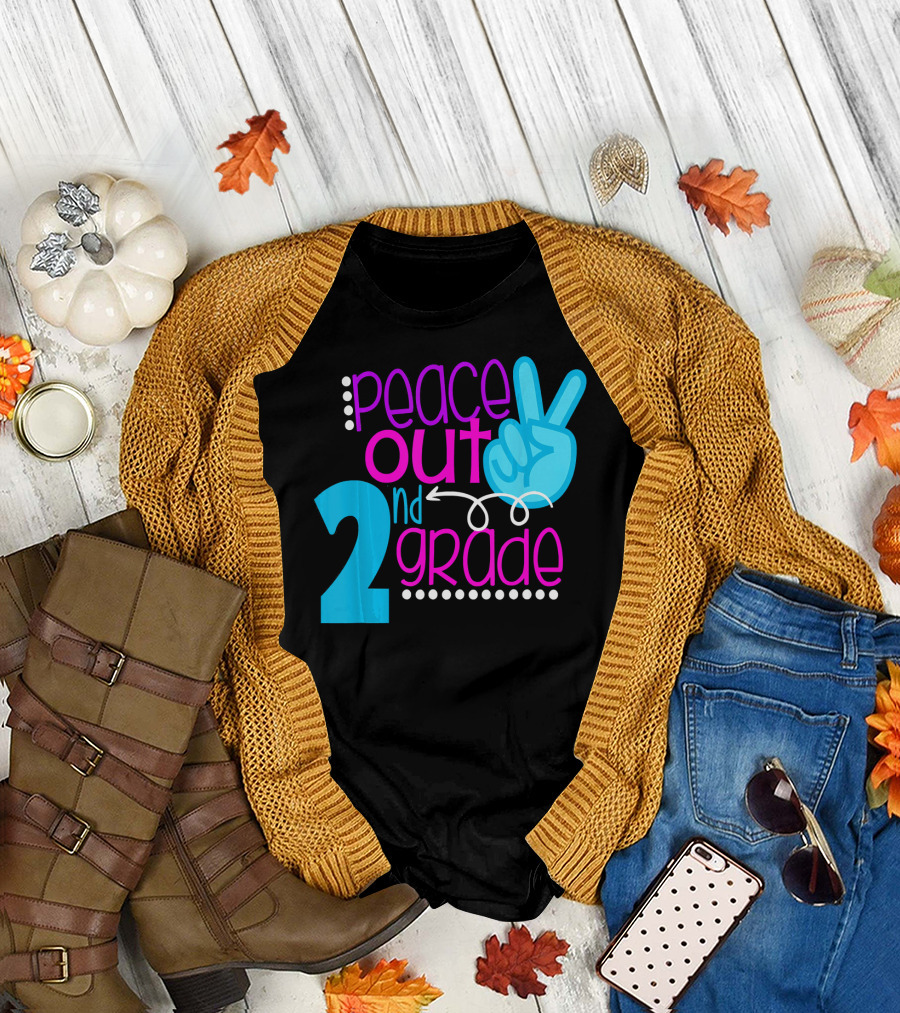 Peace Out 2nd Grade First Day of School T-Shirt