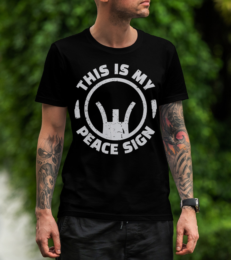 This Is My Peace Sign Gun Crosshair T-Shirt