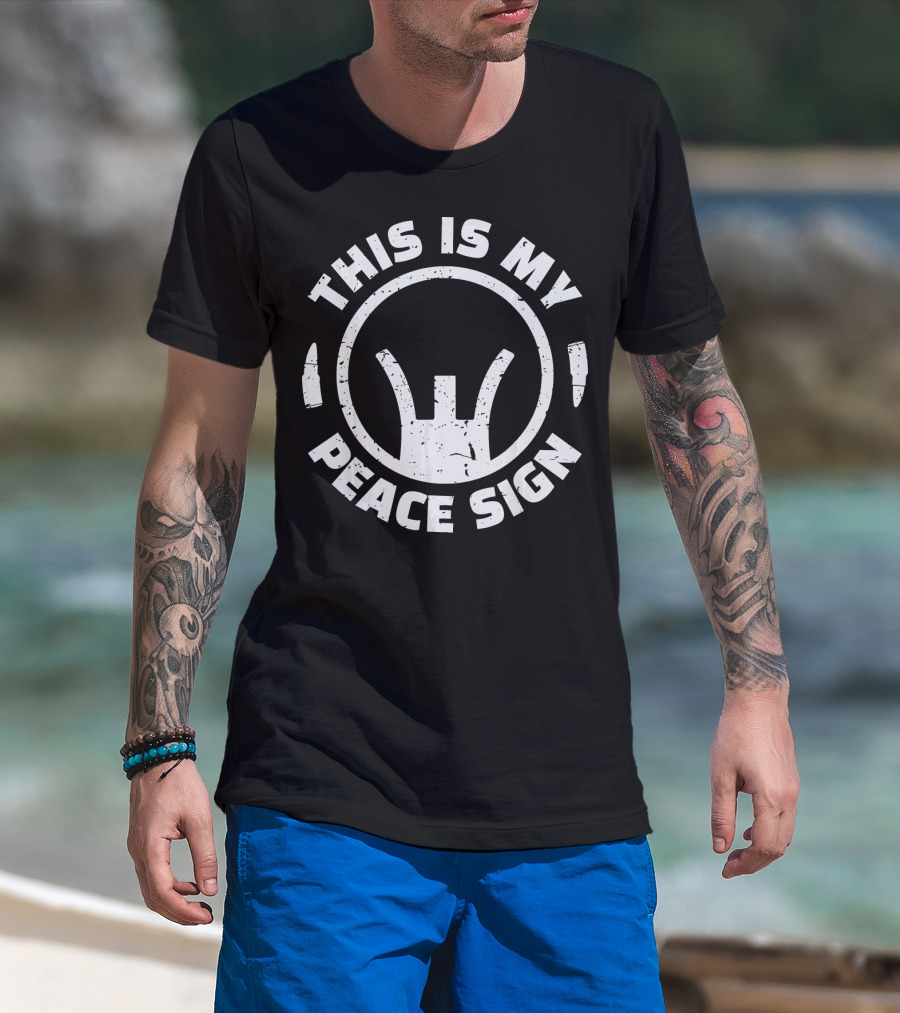 This Is My Peace Sign Gun Crosshair T-Shirt