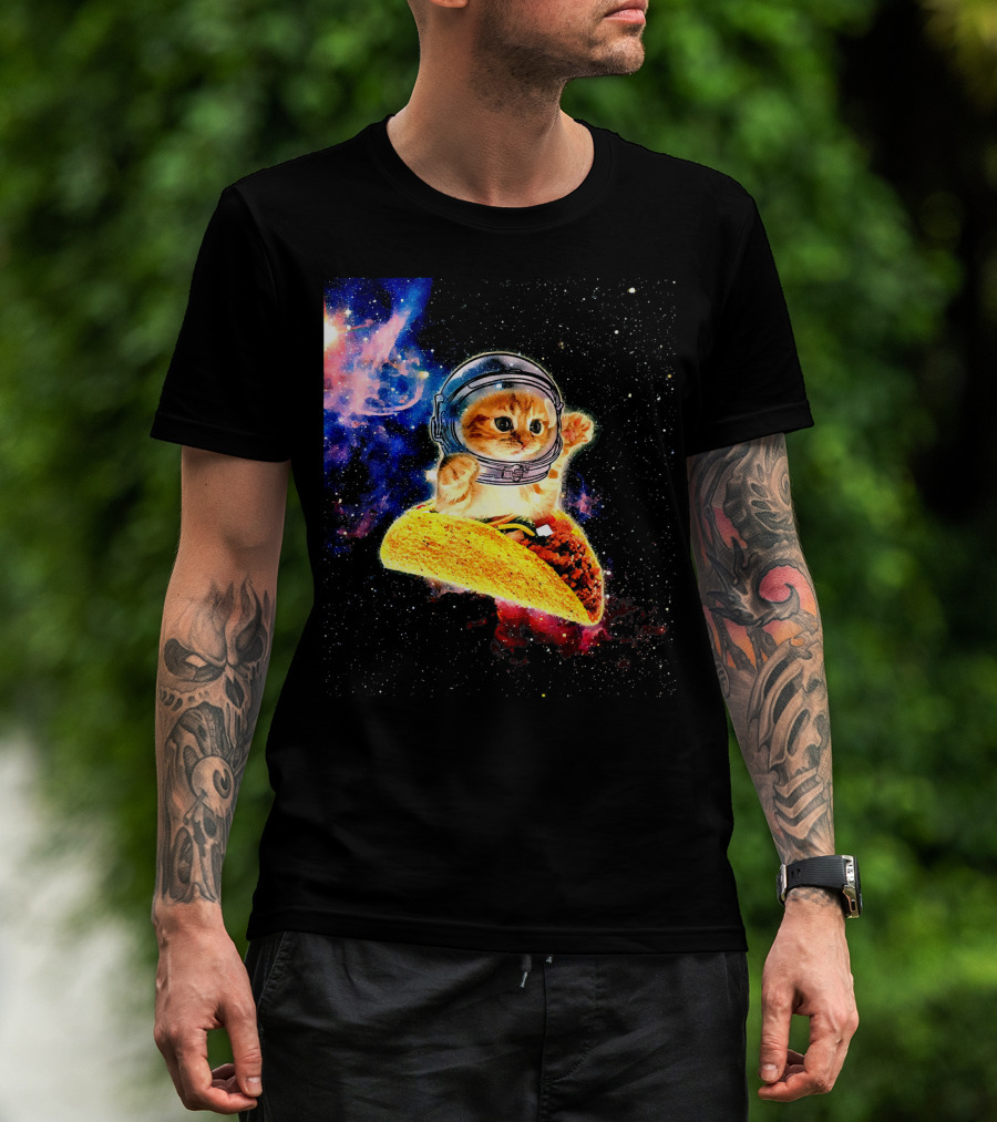 Crazy Space Taco Cat Astronaut Galaxy Adventure T-Shirt