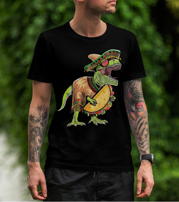Cinco De Mayo Dinosaur Taco Party Sombrero Fiesta Rex T-Shirt