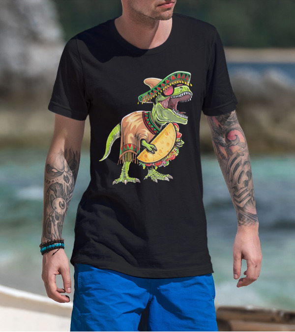 Cinco De Mayo Dinosaur Taco Party Sombrero Fiesta Rex T-Shirt