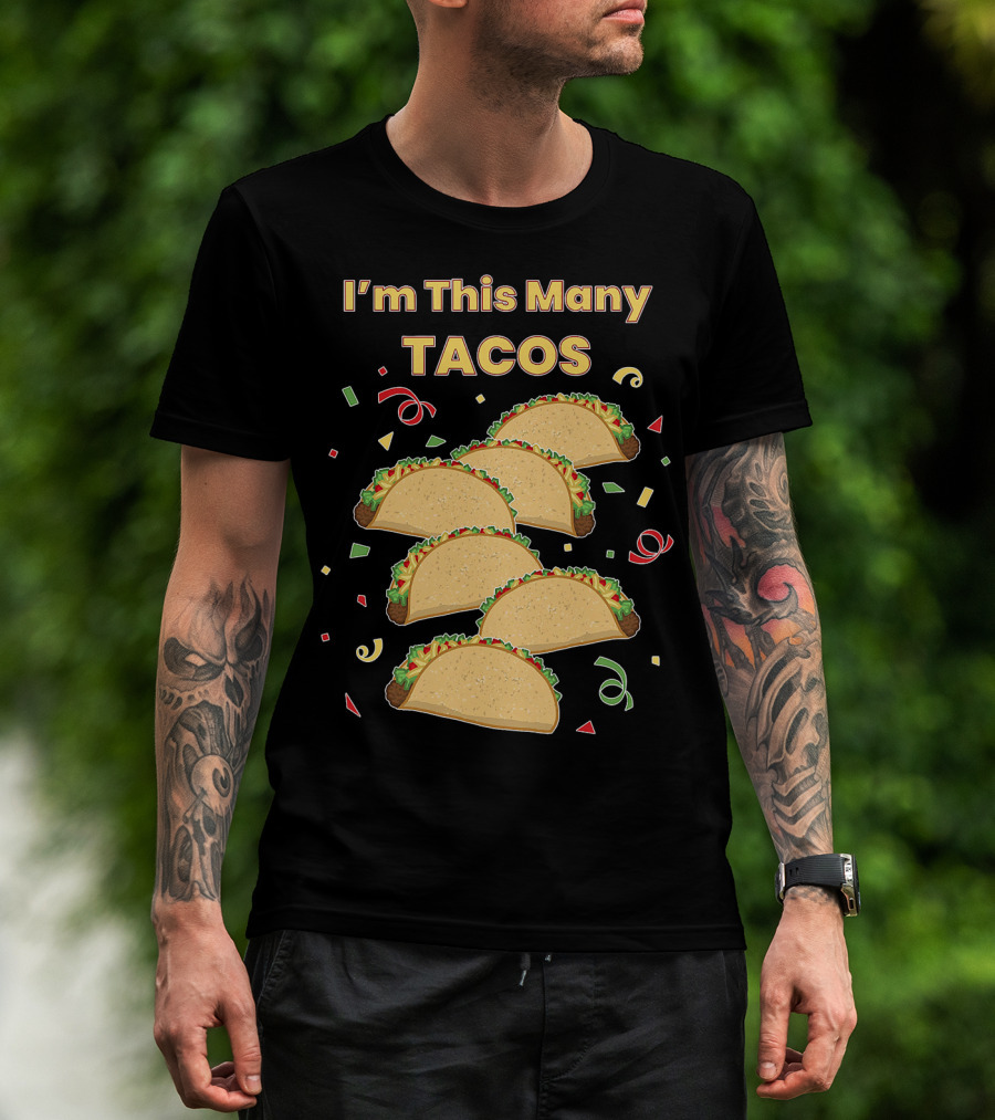 I'm This Many Tacos Six 6 Year Old Kids Funny T-Shirt