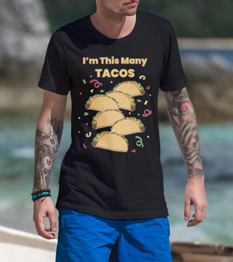 I'm This Many Tacos Six 6 Year Old Kids Funny T-Shirt
