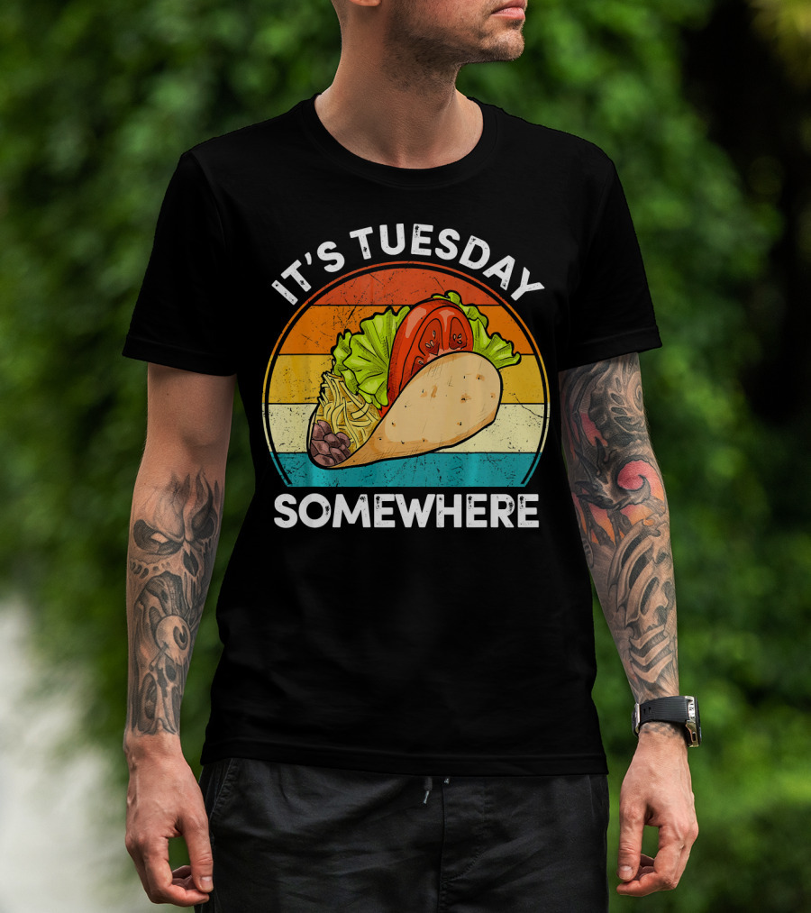 It's Tuesday Somewhere Vintage Taco Retro Stripes T-Shirt