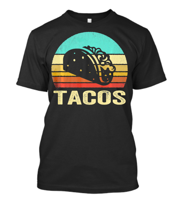 Vintage Tacos Retro Sunset Stripes T-Shirt