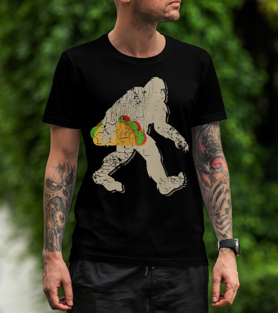 Sasquatch Bigfoot With Taco T-Shirt
