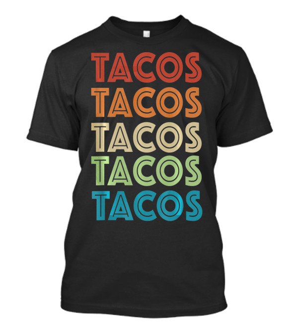 Vintage Tacos Cinco De Mayo Colorful Typography T-Shirt