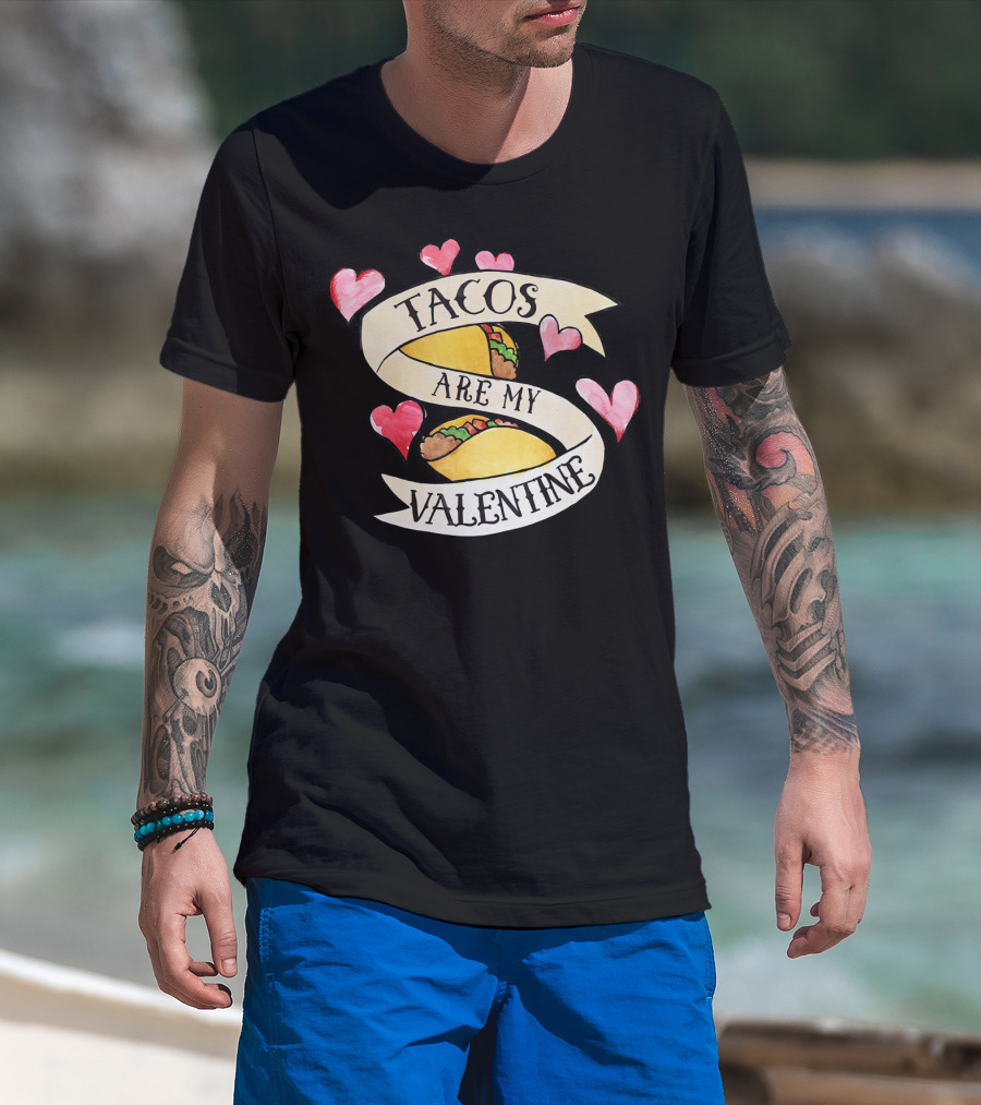 Tacos Are My Valentine Cute Taco Hearts T-Shirt