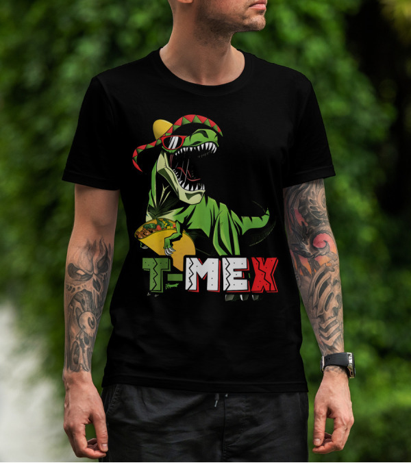Taco Tuesday T-Mex Dinosaur With Sombrero T-Shirt