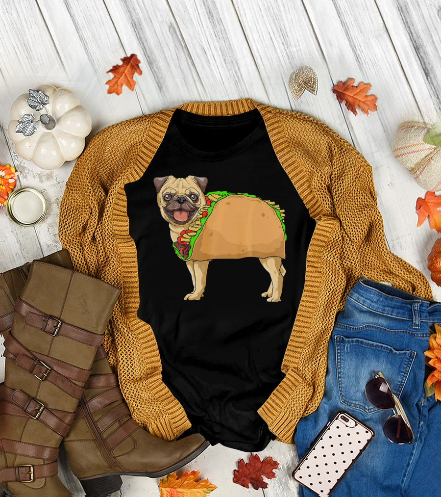Taco Pug Mexican Burrito Pug T-Shirt