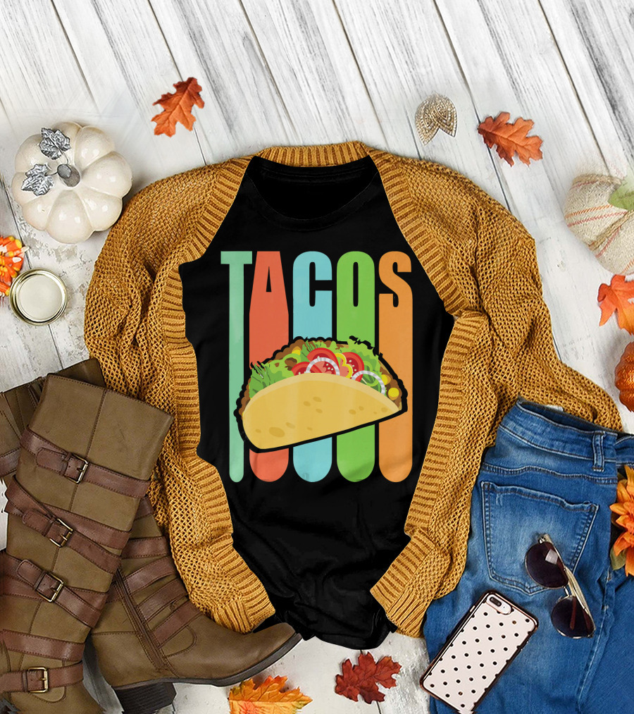 Retro Tacos Mexica Vintage Funny T-Shirt