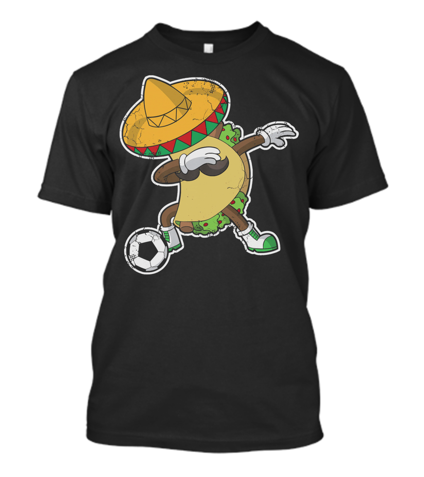Dabbing Taco With Sombrero Playing Soccer T-Shirt
