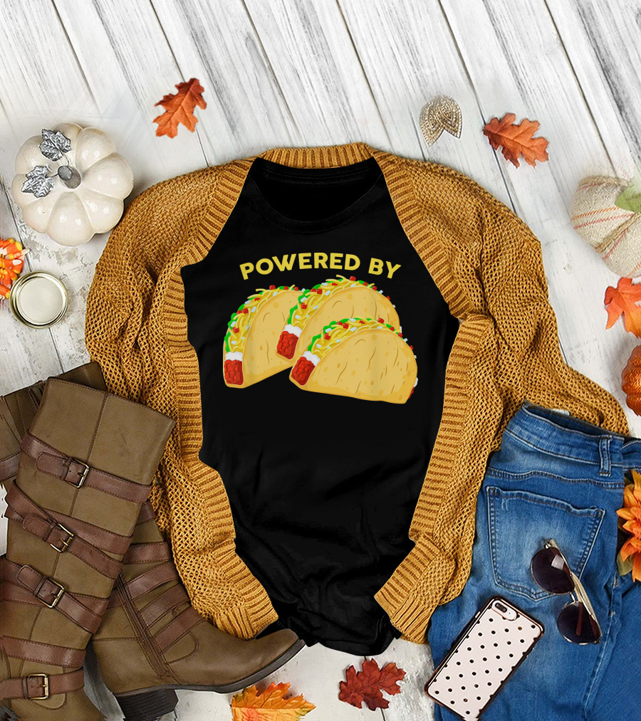 Powered By Tacos Viva Mexico Mexican Love T-Shirt