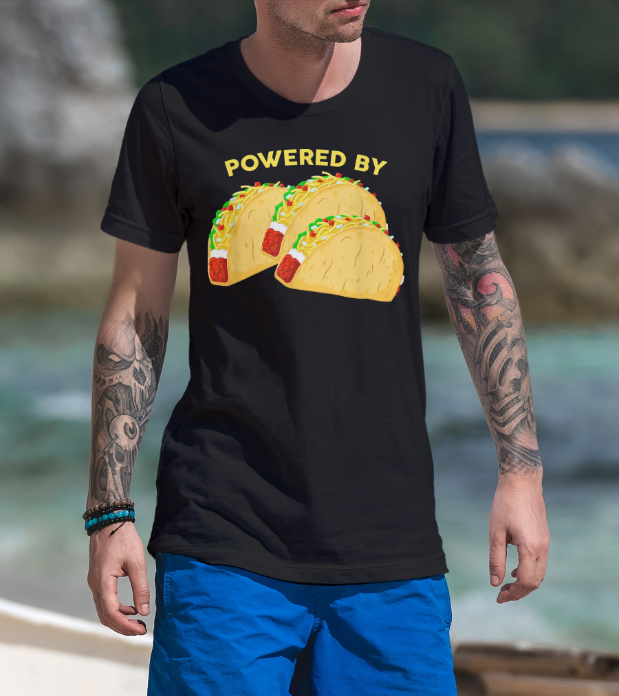 Powered By Tacos Viva Mexico Mexican Love T-Shirt
