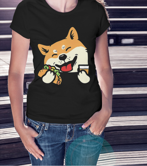 Cute Shiba Inu Taco Pocket Cinco De Mayo T-Shirt