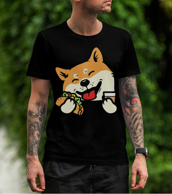 Cute Shiba Inu Taco Pocket Cinco De Mayo T-Shirt