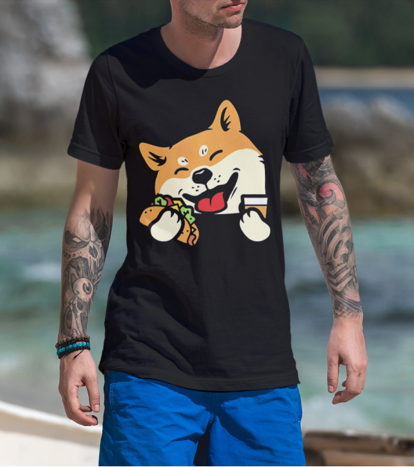 Cute Shiba Inu Taco Pocket Cinco De Mayo T-Shirt