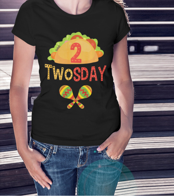 2 Twosday Taco 2nd Birthday Maracas T-Shirt