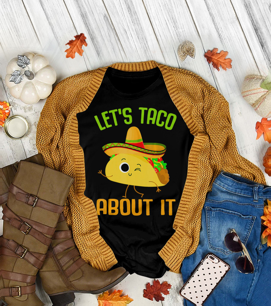 Let's Taco About It Winking Taco with Sombrero T-Shirt