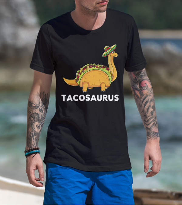 Tacosaurus Dinosaur Taco Sombrero Humor T-Shirt
