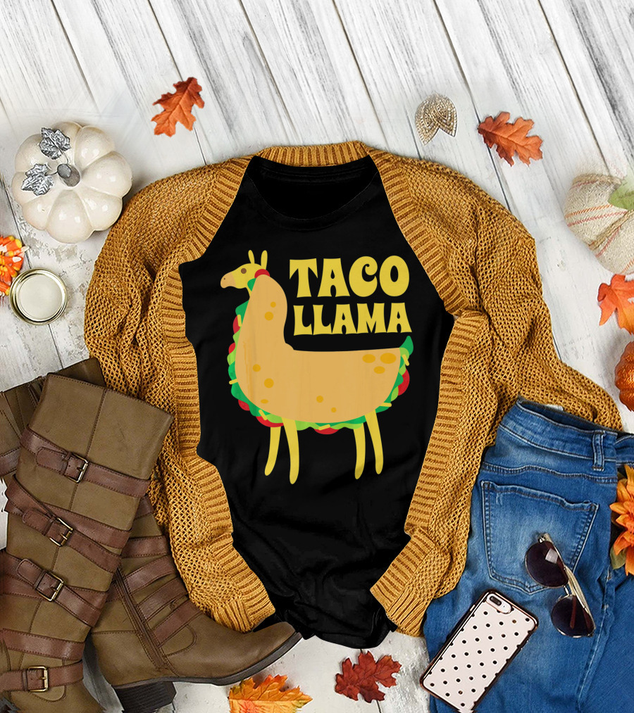 Taco Llama Animal Funny Mexican Cinco De Mayo T-Shirt