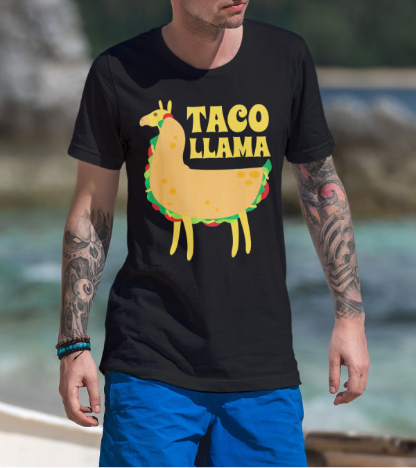 Taco Llama Animal Funny Mexican Cinco De Mayo T-Shirt
