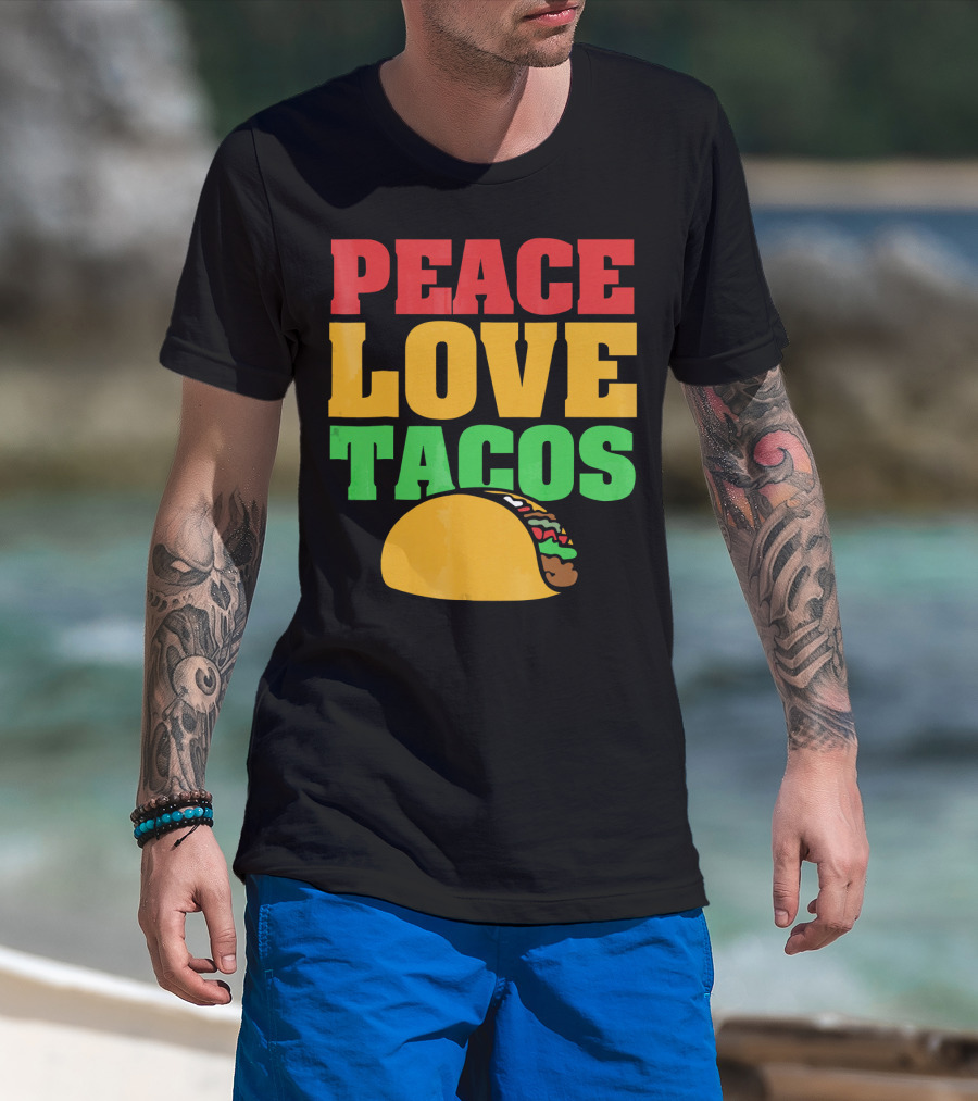 Peace Love Tacos Cute Taco Tuesday T-Shirt