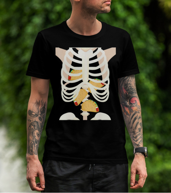 Funny Taco Skeleton Halloween T-Shirt